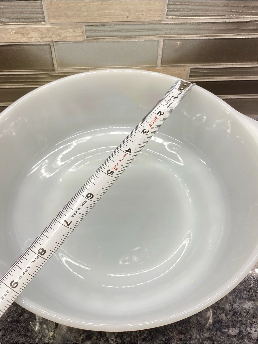 Anchor Hocking Fire King Natures Bounty Fruit Pattern Milk Glass Casserole Dish